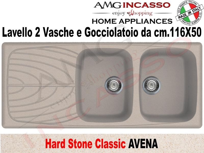 Lavello Cucina 2 Vasche Terra Di Francia.Lavello Cucina Classic 2 Vasche Cm 116x50 Fragranite Avena Amg Incasso Elettrodomestici Da Incasso