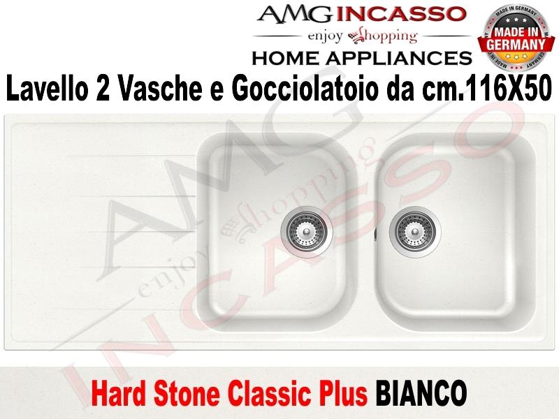 Lavello Cucina 2 Vasche Bianco.Lavello Cucina Classic Plus 2 Vasche Cm 116x50 Fragranite Bianco Amg Incasso Elettrodomestici Da Incasso