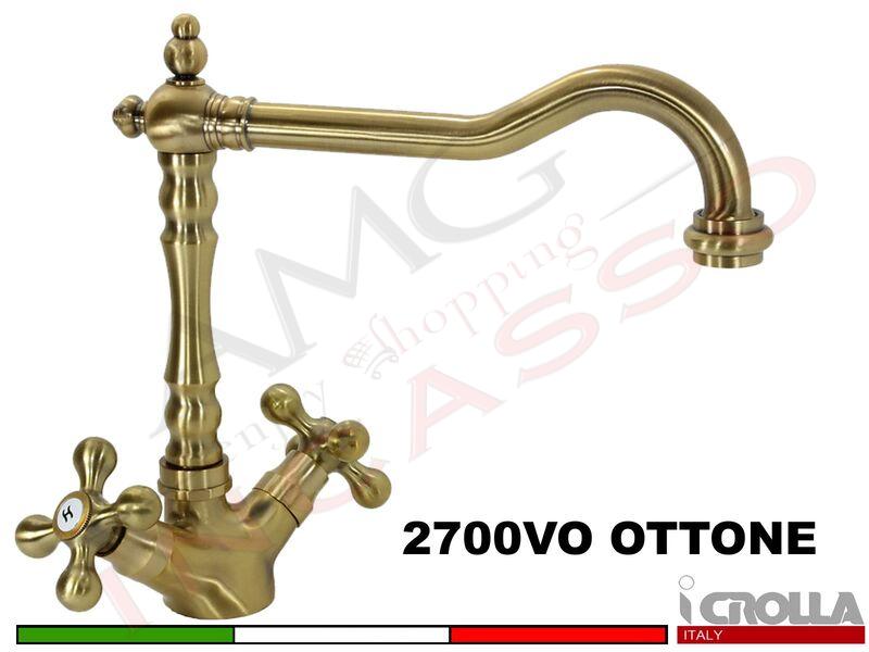 Miscelatore Crolla 2700 VO Doppia Maniglia Rustico Vecchio Ottone