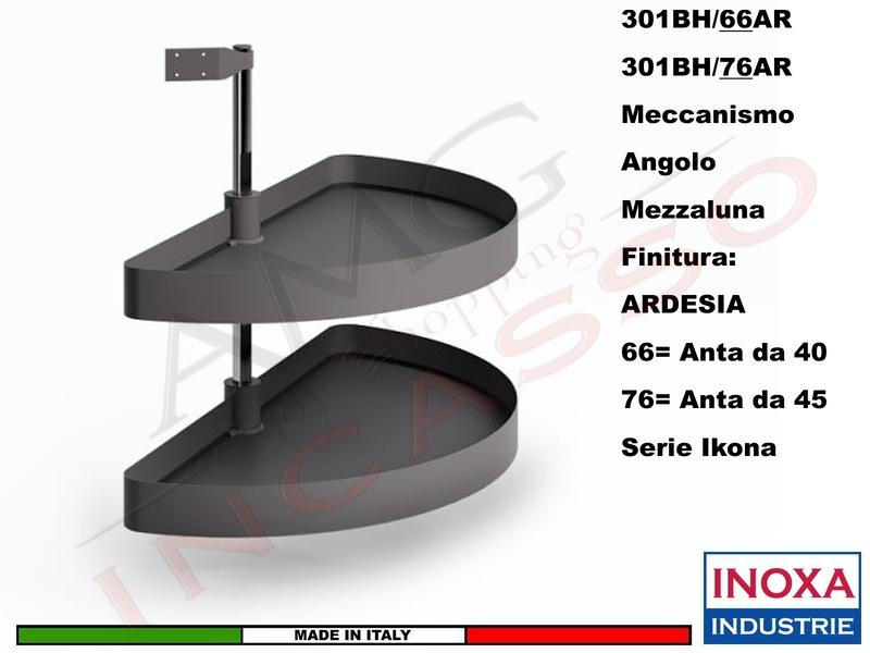 Kit 2 Cestelli Mezzaluna Girevoli x Base Min.100X60 Per Anta 40 Vari Colori