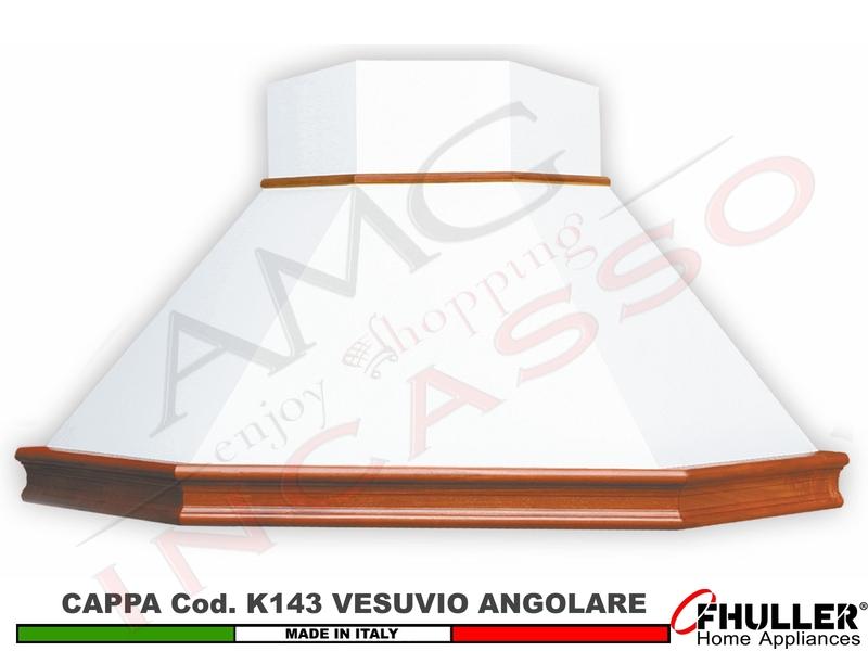 Cappa Angolo VESUVIO 103X103 Legno Frassino o Tiglio Grezzo + MOTORE 420 m³/h