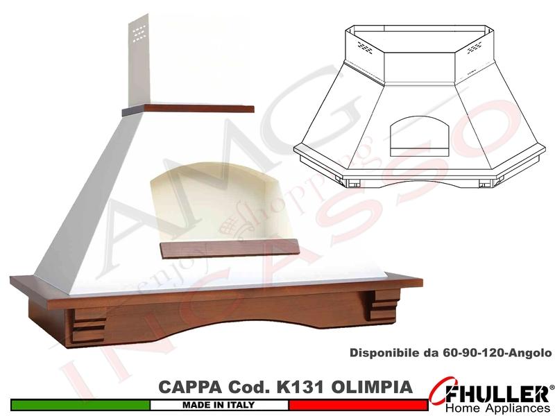 Cappa Rustica OLIMPIA 60/90/120/Angolo Legno Frassino/Tiglio Grezza + MOTORE 420 m³