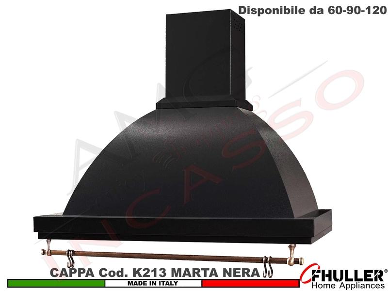 Cappa Parete Rustica Marta 60/90/120 con Tubo Rame + MOTORE 420 m³/h NERA