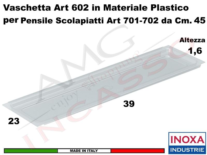 Vaschetta Raccogligocce Trasparente INOXA 602/45TR Per Scolapiatti da 45