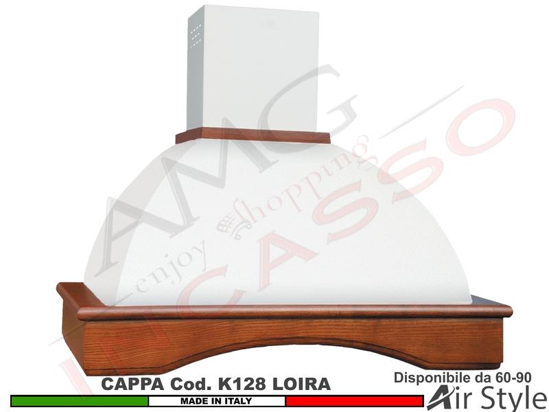 Cappa Parete Rustica LOIRA 60-90 Legno Frassino Tiglio Verniciata MOTORE 420 m3/h