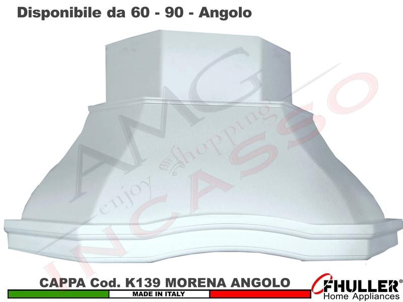 Cappa Angolo MORENA 103X103 Legno Frassino o Tiglio Grezzo + MOTORE 420 m³/h