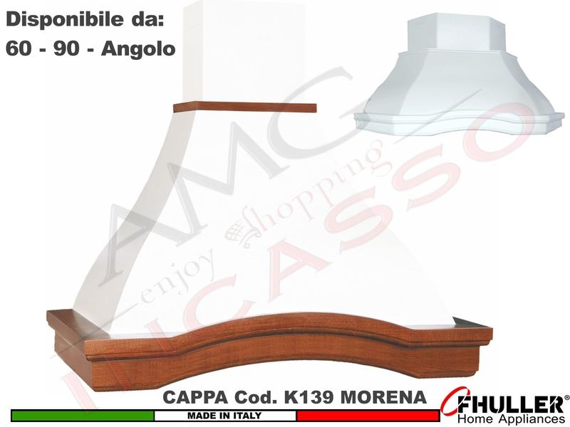 Cappa Rustica MORENA 60/90/Angolo Legno Frassino/Tiglio Grezza + MOTORE 420 m³