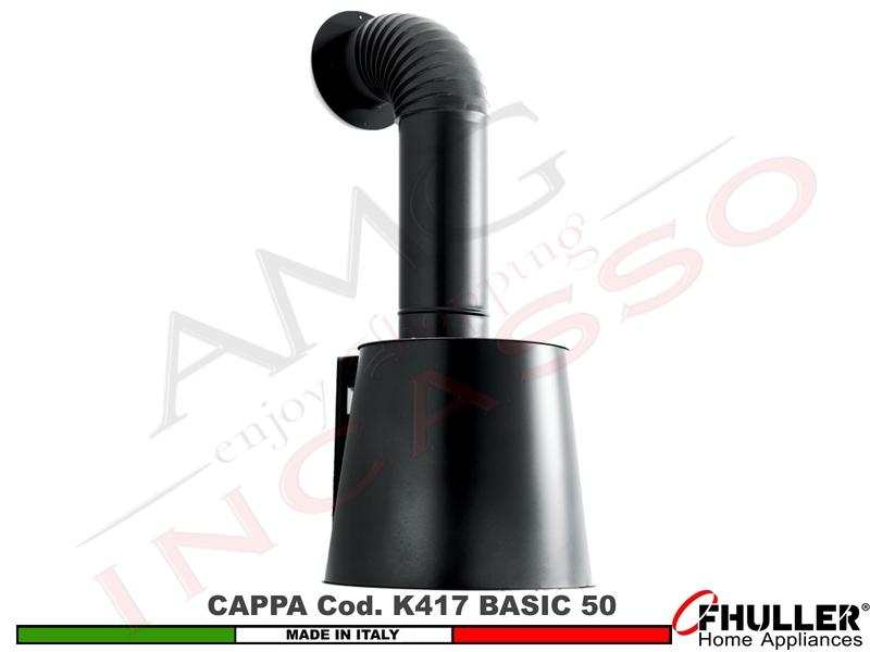 Cappa Cucina Parete Moderna 50 BASIC K417 BC Diametro 50 Verniciata Bianca