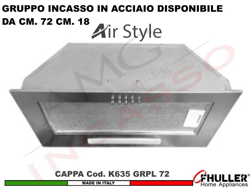 Cappa Gruppo incasso Cucina Moderna 72 Interno Pensile GRPL 72 K 625 IX