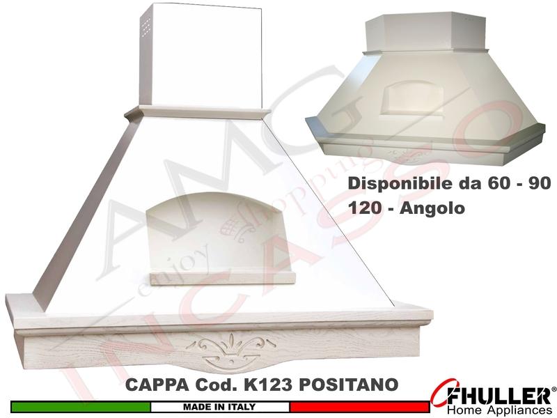 Cappa Parete Rustica POSITANO 60/90/120/Angolo Legno Frassino/Tiglio Grezza + MOTORE 420 m³