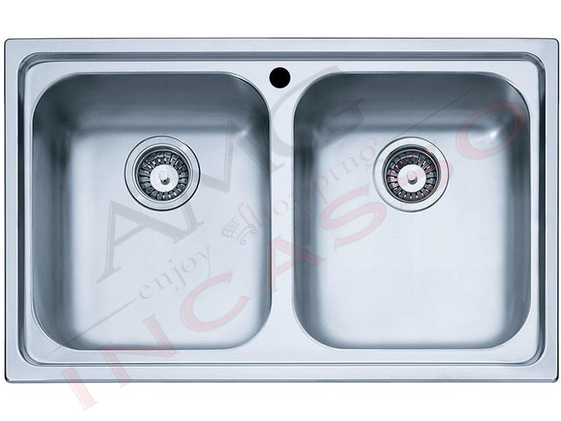 Lavelli Cucina Acciaio Inox Franke.Lavello Franke Radar Rrx 620 860 X 500 2 Vasche Acciaio Inox Amg Incasso Elettrodomestici Da Incasso