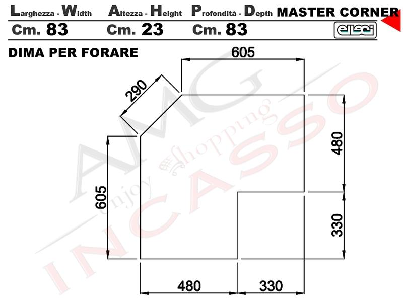 Lavello Angolare Elleci Master Corner Lgmcor68 x 2 Vasche Con Gocciolatoio Granitek G68 Bianco Titano Amg Incasso Elettrodomestici Da Incasso