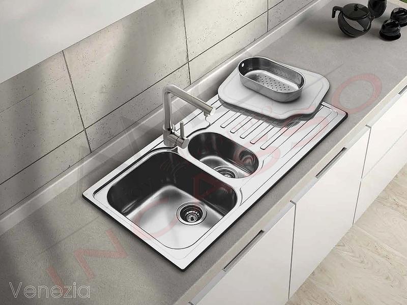 Lavello Cucina Acciaio Antigraffio.Lavello Cucina Venezia 1 Vasca Cm 86x50 Acciaio Inox Antigraffio Amg Incasso Elettrodomestici Da Incasso